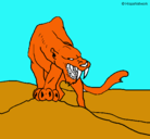 Dibujo Tigre con afilados colmillos pintado por khjkghj