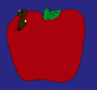 Dibujo Gusano en la fruta pintado por rodolfeto