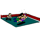 Dibujo Lucha en el ring pintado por rodrigo