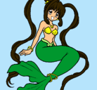 Dibujo Sirena con perlas pintado por Chic_Top_Star