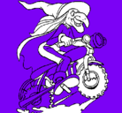 Dibujo Bruja en moto pintado por uhfhf
