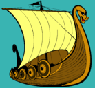 Dibujo Barco vikingo pintado por llllllo