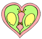 Dibujo Pajaritos enamorados pintado por Florcita
