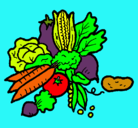 Dibujo verduras pintado por elena marquez