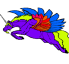 Dibujo Unicornio alado pintado por blum