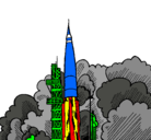 Dibujo Lanzamiento cohete pintado por Tatiana