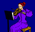 Dibujo Dama violinista pintado por miriam