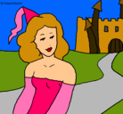 Dibujo Princesa y castillo pintado por brittany