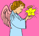 Dibujo Ángel y estrella pintado por luisa maria
