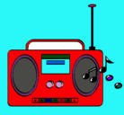 Dibujo Radio cassette 2 pintado por musica