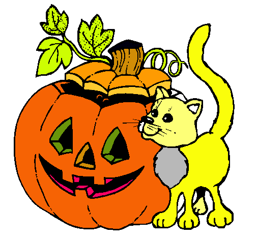 Calabaza y gato