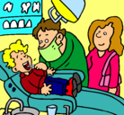 Dibujo Niño en el dentista pintado por andrada