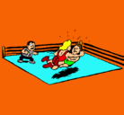 Dibujo Lucha en el ring pintado por borja