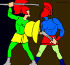 Dibujo Lucha de gladiadores pintado por facundo