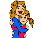 Dibujo Madre e hija abrazadas pintado por JENNY @@