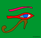 Dibujo Ojo Horus pintado por Pauia 7 años