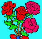 Dibujo Ramo de rosas pintado por johana