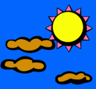 Dibujo Sol y nubes 2 pintado por paula