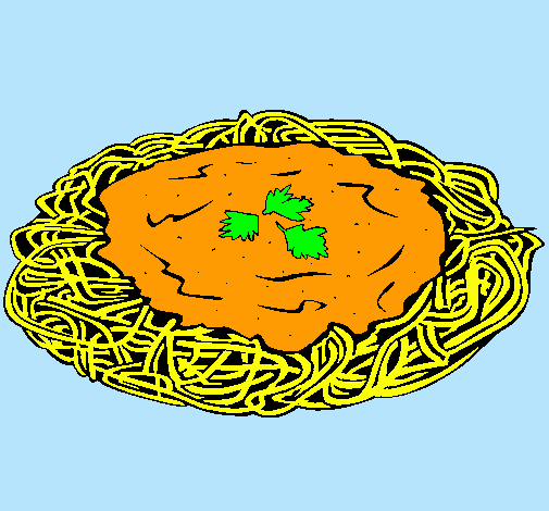 Dibujo Espaguetis con queso pintado por Missdianitalulu