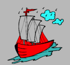 Dibujo Barco velero pintado por franqui