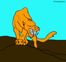 Dibujo Tigre con afilados colmillos pintado por CLAU725