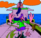Dibujo Cigüeña en un barco pintado por gabriela