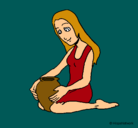Dibujo Mujer y jarrón pintado por Tuti
