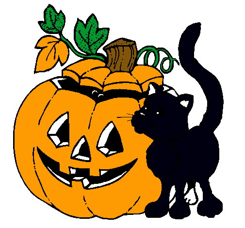 Calabaza y gato