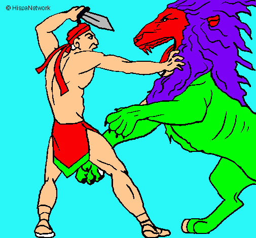 Gladiador contra león