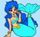 Dibujo Sirena pintado por paula ulier 