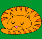Dibujo Gato durmiendo pintado por garfield o zimb