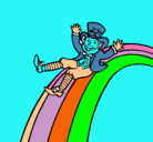 Dibujo Duende en el arco iris pintado por paula