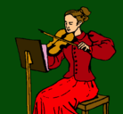 Dibujo Dama violinista pintado por america
