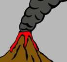 Dibujo Volcán pintado por manuel