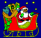 Dibujo Papa Noel en su trineo pintado por Leeny