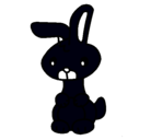 Dibujo Art el conejo pintado por negro