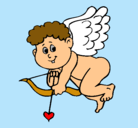 Dibujo Cupido pintado por maritza  