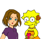 Dibujo Sakura y Lisa pintado por jvhhdf