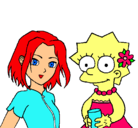 Dibujo Sakura y Lisa pintado por lisa