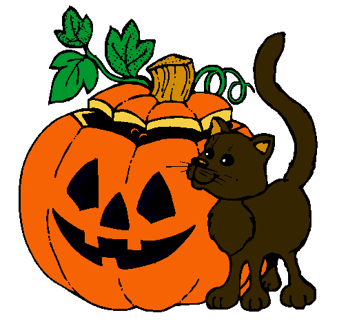 Calabaza y gato