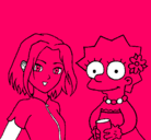 Dibujo Sakura y Lisa pintado por demi