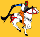 Dibujo Caballero a caballo IV pintado por guerra