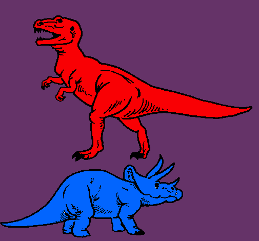 Triceratops y tiranosaurios rex