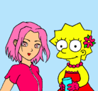 Dibujo Sakura y Lisa pintado por spooky