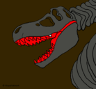 Dibujo Esqueleto tiranosaurio rex pintado por Rodolfito