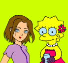 Dibujo Sakura y Lisa pintado por hambi
