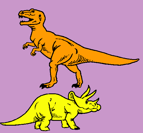 Triceratops y tiranosaurios rex