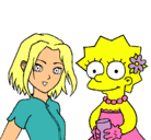 Dibujo Sakura y Lisa pintado por talia