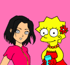 Dibujo Sakura y Lisa pintado por miir