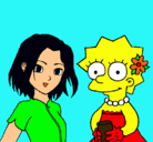 Dibujo Sakura y Lisa pintado por rebeca